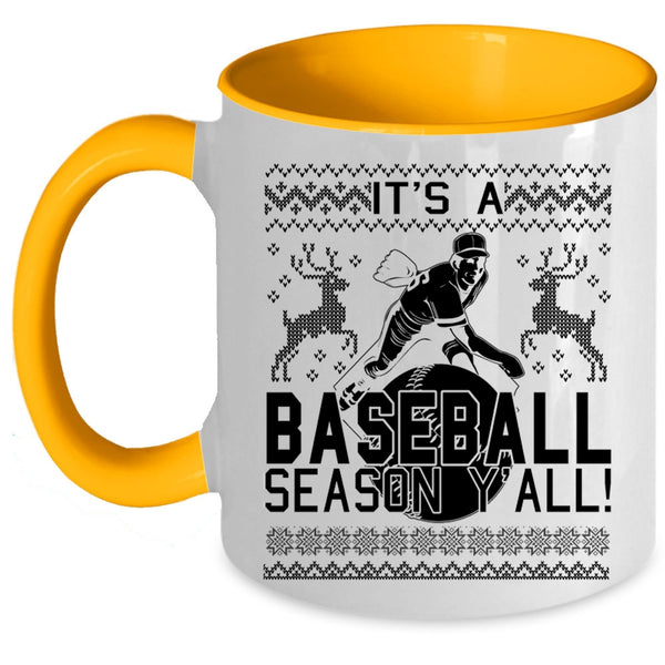 Cool Sport Coffee Mug, It's A Baseball Season Y'all Accent Mug