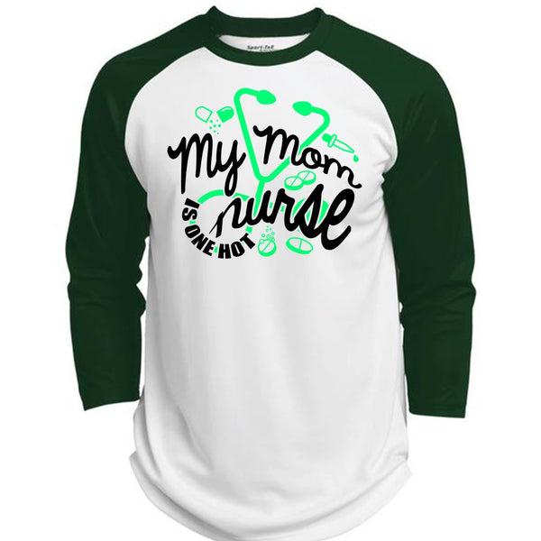 My Mom Nurse Is One Hot T Shirt, I Love Nursing T Shirt, Awesome T-Shirts  (Polyester Game Baseball Jersey)