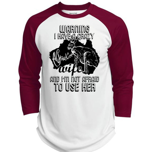 I Have A Crazy Australian Wife T Shirt, I Love Wife T Shirt, Awesome T-Shirts  (Polyester Game Baseball Jersey)