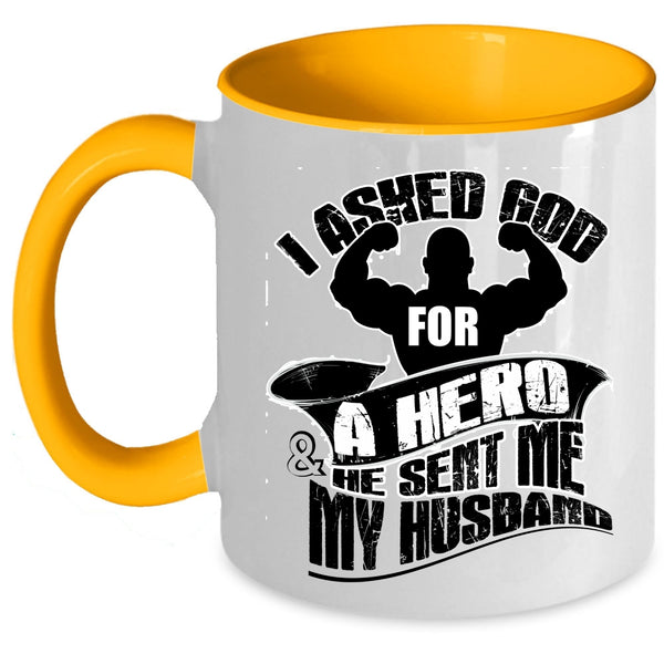 I Love My Husband Coffee Mug, God Sent Me My Husband Accent Mug