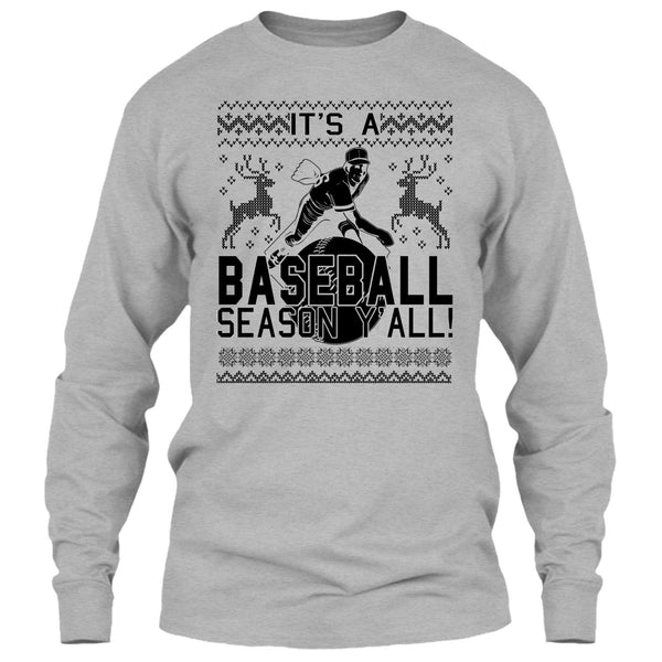 It's A Baseball Season Y'all T Shirt, Merry Christmas Gift T Shirt