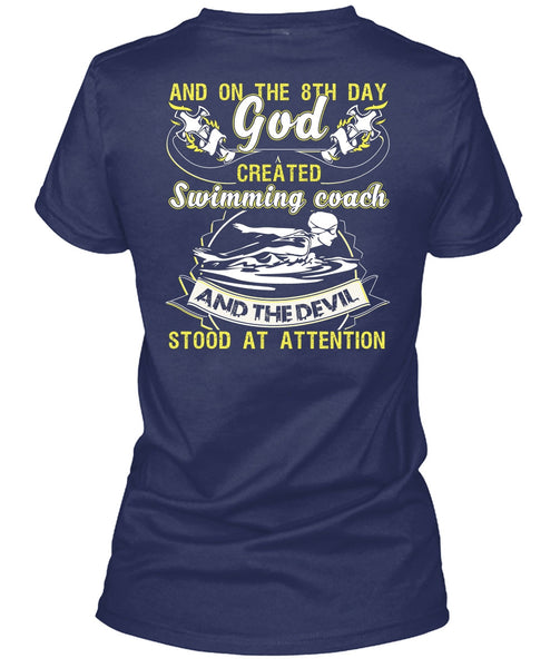 God Created Swimming Coach T Shirt, Being A Swimmer T Shirt