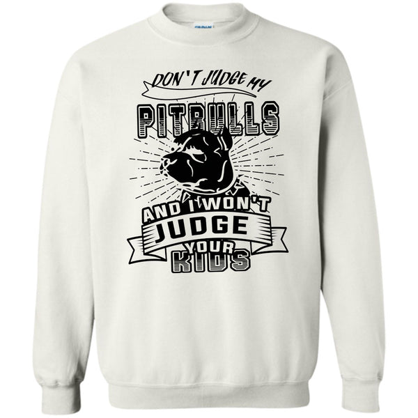 Coolest Dog Lover T Shirt, Don't Judge My Pit Bull Sweatshirt