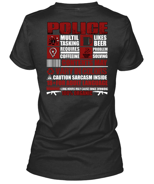 Police Multitasking T Shirt, Likes Beer T Shirt