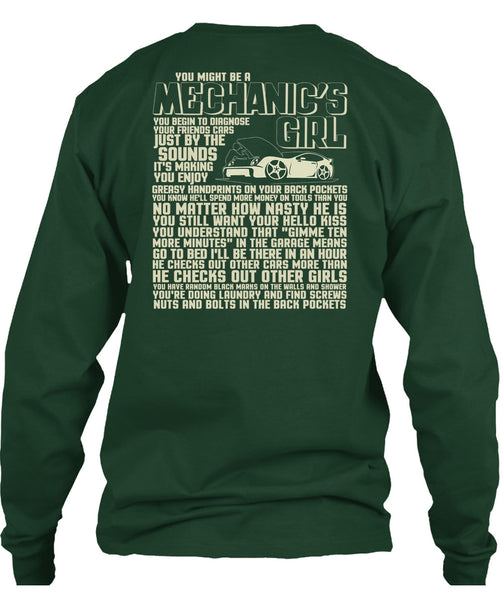 You Might Be A Mechanic's Girl T Shirt, He Checks Out Other Girls T Shirt