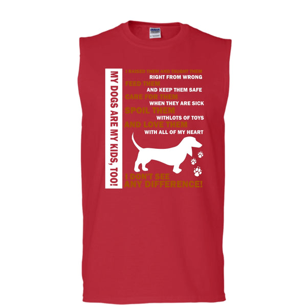 My Dogs Are My Kids Shirt, Love Them With All Of My Heart Shirt (Men's Cotton Sleeveless)