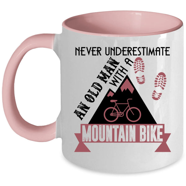 Cute Grandpa Coffee Mug, An Old Man With A Mountain Bike Accent Mug