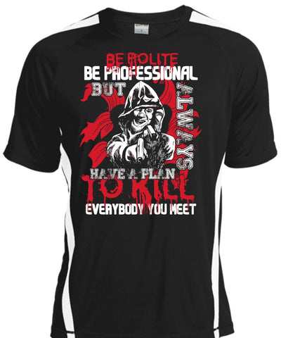 A black t-shirt with the shopify logo