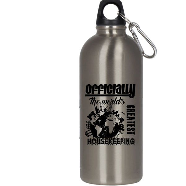 Funny 20 oz Stainless Steel Bottle,The World's Greatest Housekeeping Outdoor Sports Water Bottle