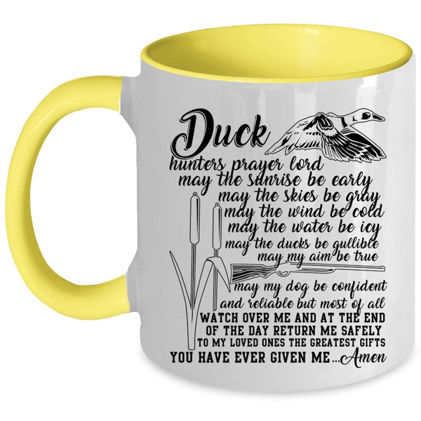 Funny Duck Hunting Coffee Mug, Duck Hunter Prayer Accent Mug