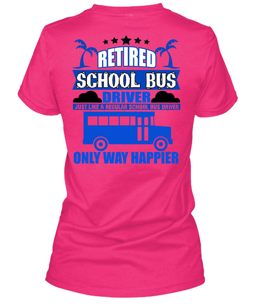 Retired School Bus Driver T Shirt, Being A Bus Driver T Shirt, Cool Shirt (Ladies LS Heather V-Neck)