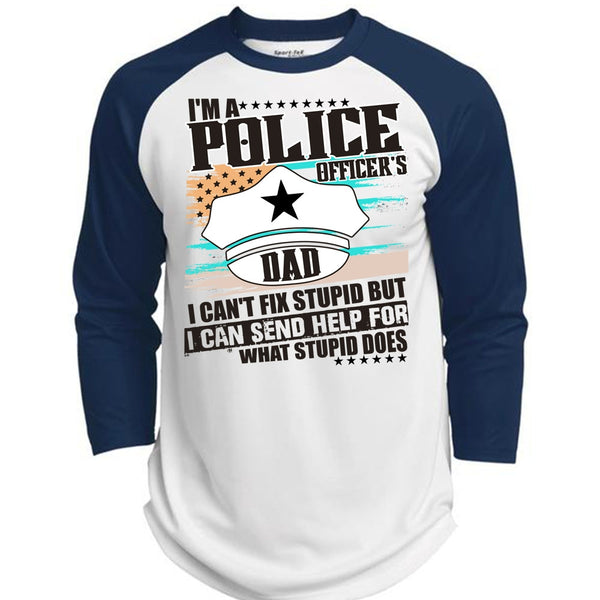 I'm A Police Officer's Dad T Shirt, I Love Police T Shirt, Awesome T-Shirts  (Polyester Game Baseball Jersey)