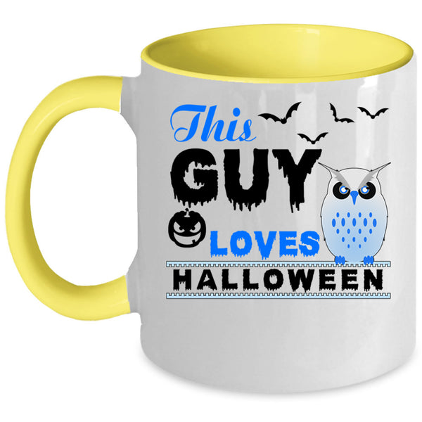 Gift For My Son Coffee Mug, This Guy Loves Halloween Accent Mug
