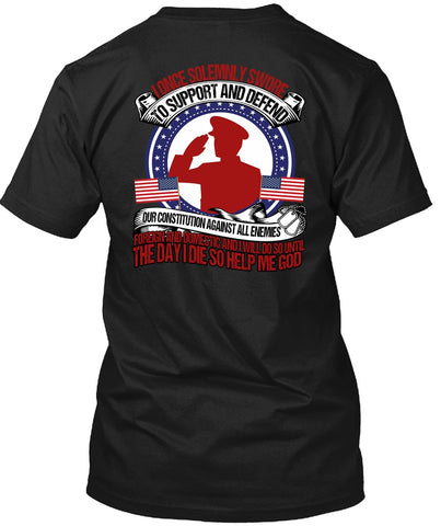 A black t-shirt with the shopify logo