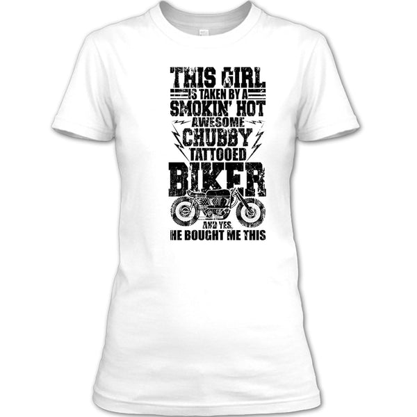 Chubby Tattooed Biker T Shirt, I Love Biking T Shirt