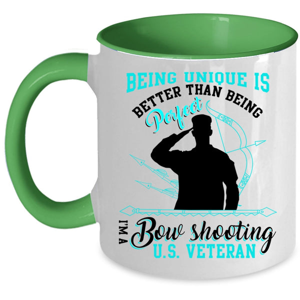 Cool U.S Veteran Coffee Mug, I'm A Bow Shooting U.S Veteran Accent Mug