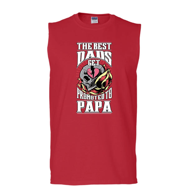 The Best Dad T Shirt, Get Promoted To Papa T Shirt, Cool T Shirt (Men's Cotton Sleeveless)