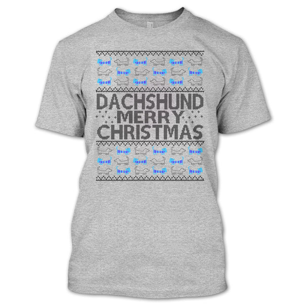 Dachshund Merry Christmas T Shirt, Dachshund Lover T Shirt