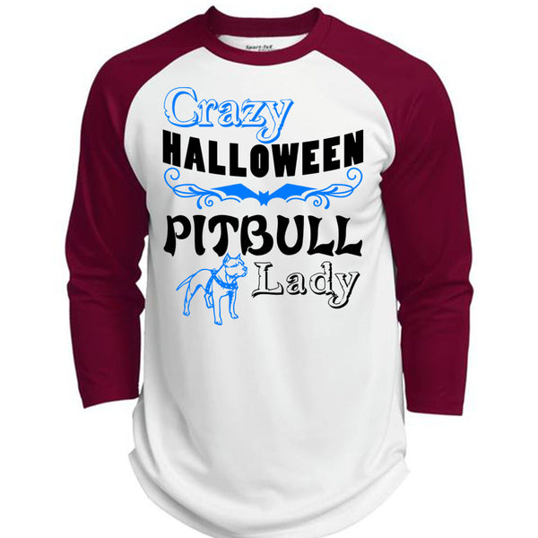 Crazy Halloween Pit Bull Lady T Shirt, Wait For Halloween T Shirt, Awesome T-Shirts  (Polyester Game Baseball Jersey)