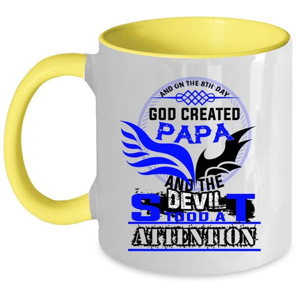 Best Dad Ever Coffee Mug, On The 8th Day God Created Papa Accent Mug
