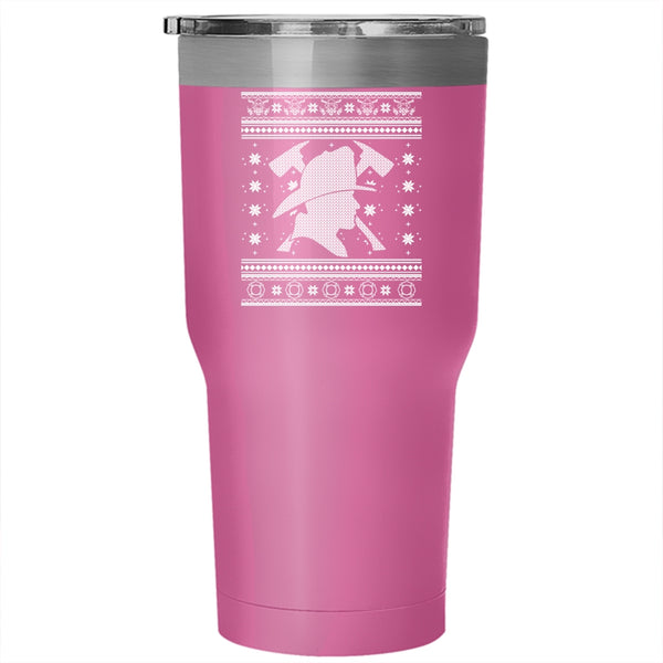 Cool Firefighter Tumbler 30 oz Stainless Steel, Christmas Gift For Fireman Travel Mug