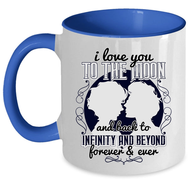 Cool Couple Coffee Mug, I Love You To The Moon And Back Accent Mug