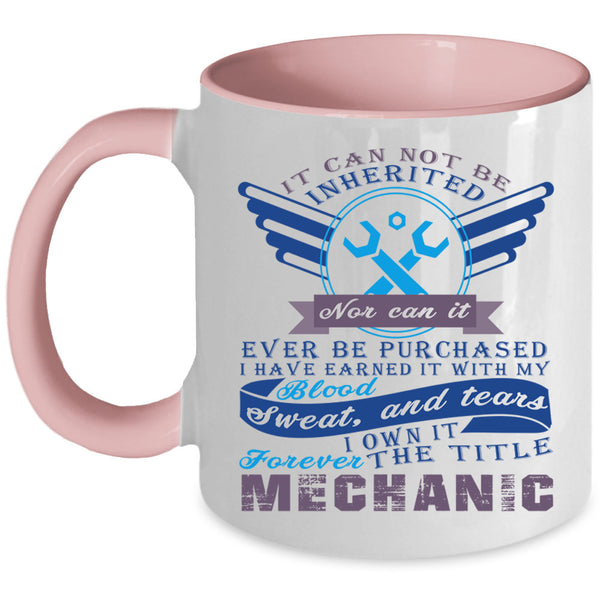 Best Gift For Mechanics Coffee Mug, The Title Mechanic Accent Mug