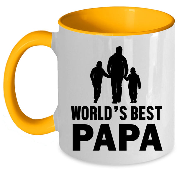 Best Papa Ever Coffee Mug, World's Best Papa Accent Mug