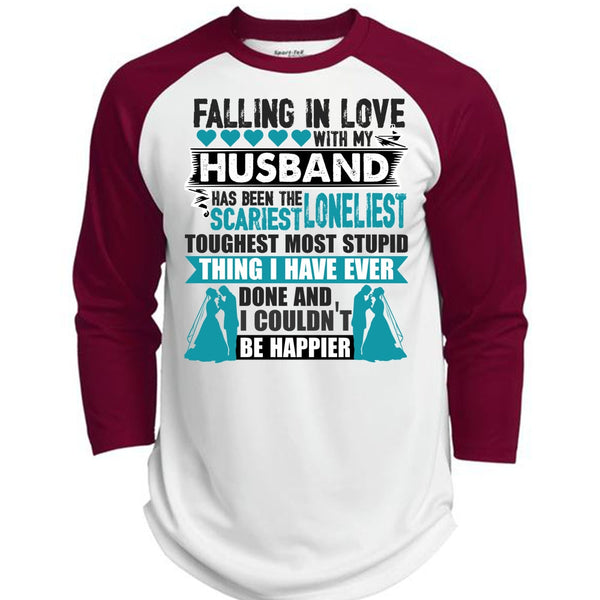 Falling In Love With My Husband T Shirt, I Love Husband T Shirt, Awesome T-Shirts  (Polyester Game Baseball Jersey)