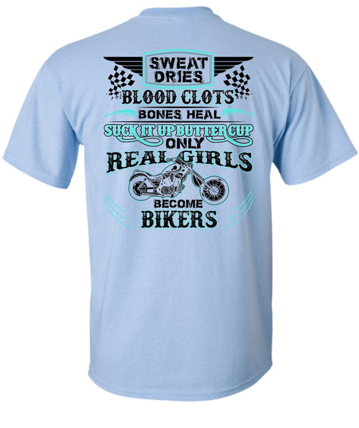 Real Girls Become Bikers T Shirt, I Love Biking T Shirt