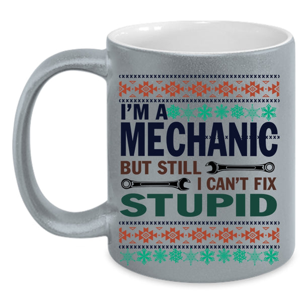 Cute Christmas Coffee Mug, I'm A Mechanic  Accent Mug