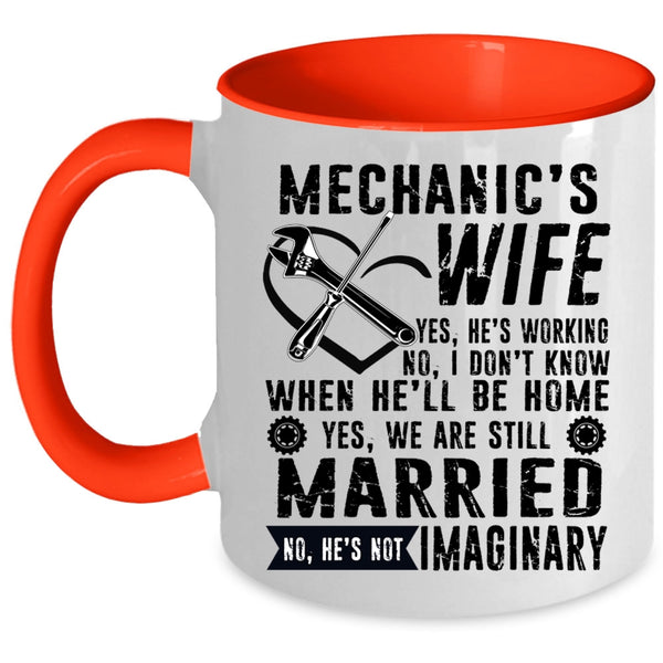 Just Married Coffee Mug, Mechanic's Wife Accent Mug