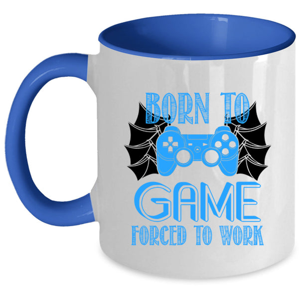 Awesome Gamer Coffee Mug, Born To Game Forced To Work Accent Mug