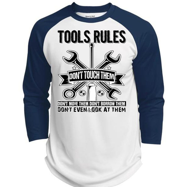 Tools Rules Don't Touch Them T Shirt, I Love Mechanic T Shirt, Awesome T-Shirts  (Polyester Game Baseball Jersey)