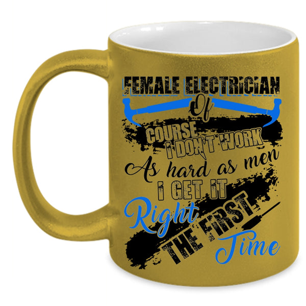 Cute Electrician Coffee Mug, Female Electrician Accent Mug
