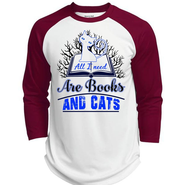 All I Need Are Books And Cats T Shirt, I Love Cat T Shirt, Awesome T-Shirts  (Polyester Game Baseball Jersey)