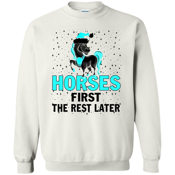 Equestrian Merry Christmas T Shirt, Horses First The Rest Later Sweatshirt