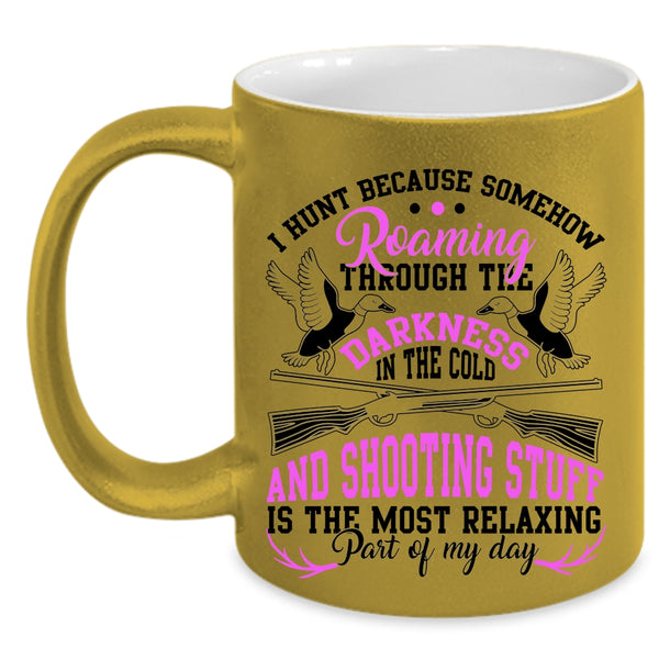 Funny Turkey Hunting Coffee Mug, I Hunt Accent Mug