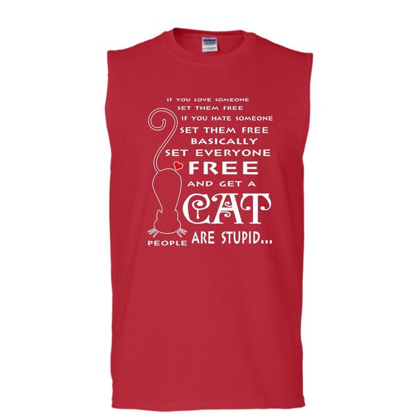 Set Them Free Basically Set Everyone Free Shirt, And Get A Cat Shirt (Men's Cotton Sleeveless)