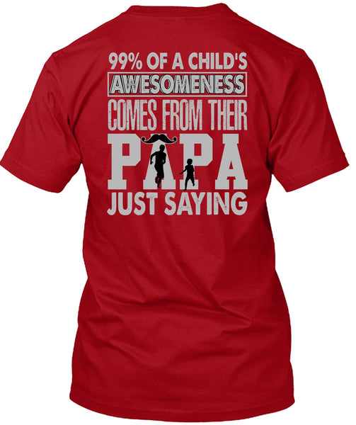 Their Papa Just Saying T Shirt, Child's Awesomeness T Shirt