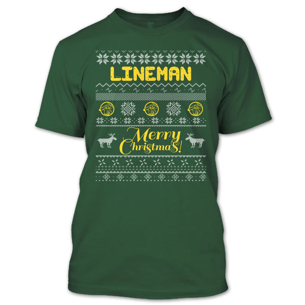 Lineman Merry Christmas T Shirt, Coolest Lineman T Shirt