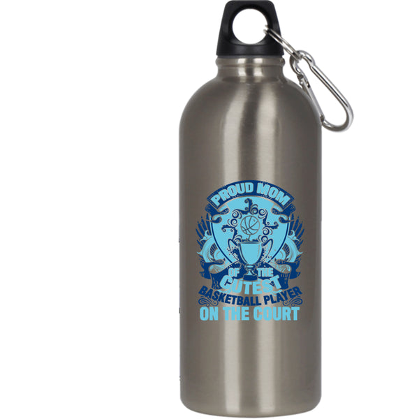 Proud Mom Of The Cutest Basketball Player 20 oz Stainless Steel Bottle,Gift For Mother Day Outdoor Sports Water Bottle