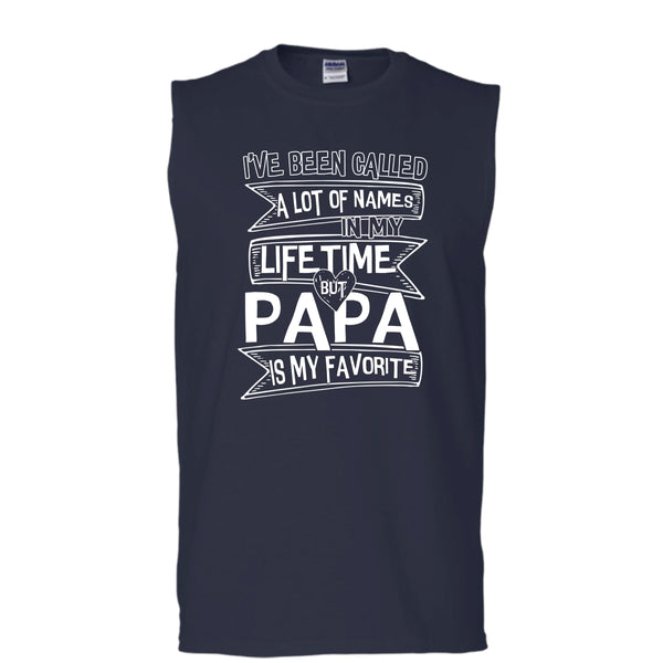 Papa Is My Favorite Peple T Shirt, Gift For Dad T Shirt, Cool T Shirt (Men's Cotton Sleeveless)