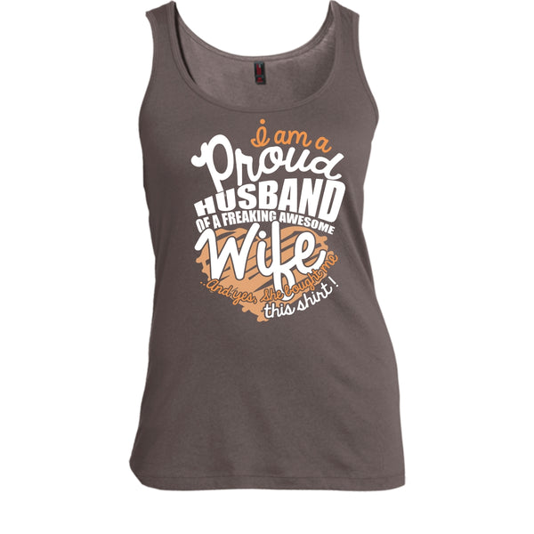 I Am A Proud Husband T Shirt, Freaking Awesome Wife T Shirt, Cool T Shirt