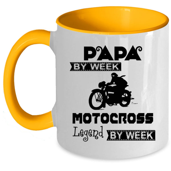 Motocross Legend By Week Coffee Mug, Papa By Week Accent Mug