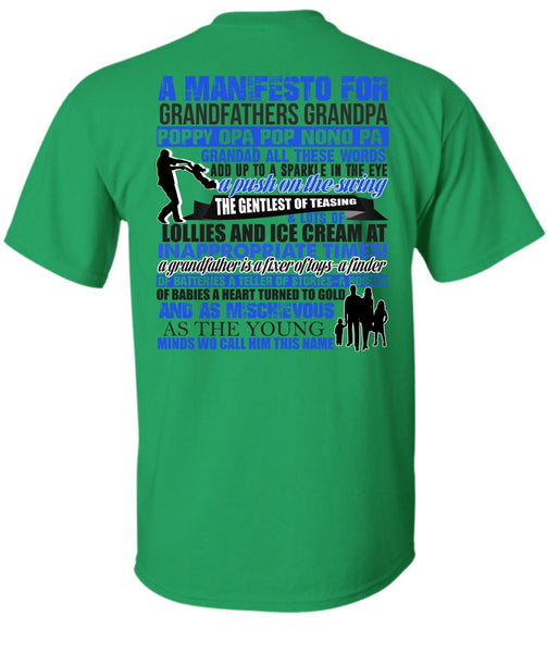A Manifesto For Grandfathers Grandpa T Shirt, I Love My Kid T Shirt