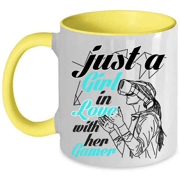 I Love Gamer Coffee Mug, Just A Girl In Love With Her Gamer Accent Mug