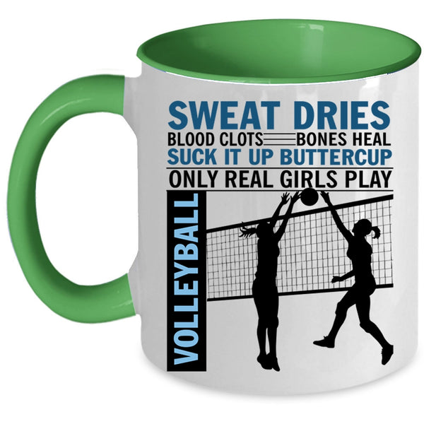Cool Girls Coffee Mug, Only Real Girls Play Volleyball Accent Mug