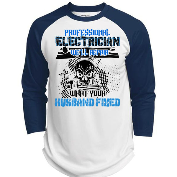 Professional Electrician T Shirt, I Love Electrician T Shirt, Awesome T-Shirts  (Polyester Game Baseball Jersey)
