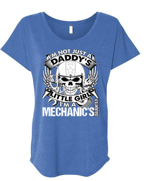 I'm A Mechanic's Daughter T Shirt, Daddy's Little Girl T Shirt, Cool Shirt (Ladies' Triblend Dolman Sleeve)
